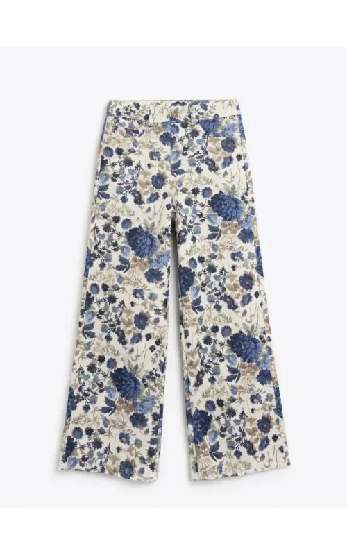 Pantalones Floral Tejano Fino