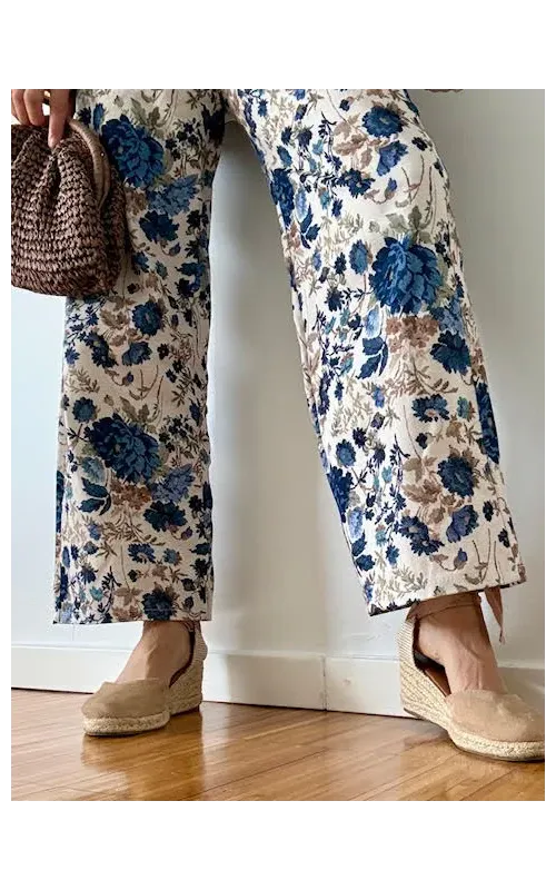 Pantalones Floral Tejano Fino