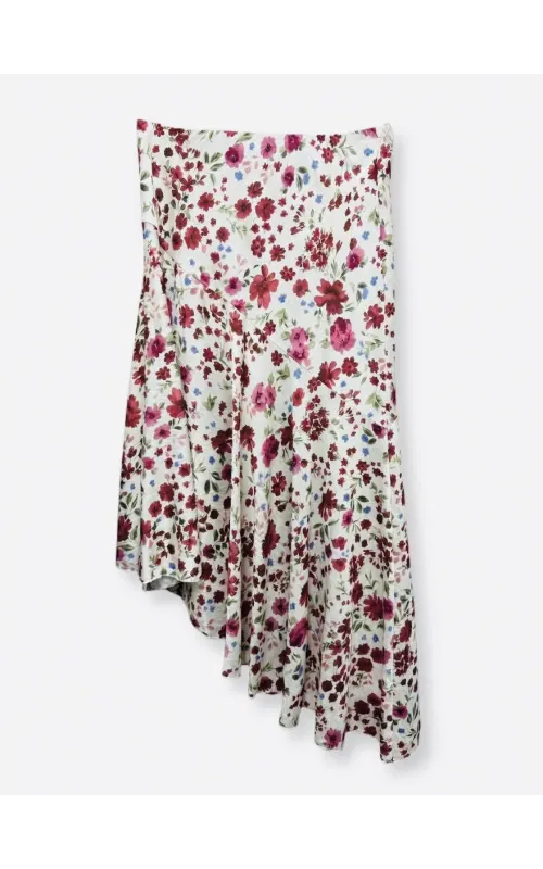 Falda Midi Floral Asimétrica