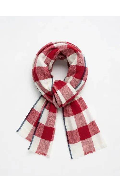 Fular Maxi Cuadros Rojos