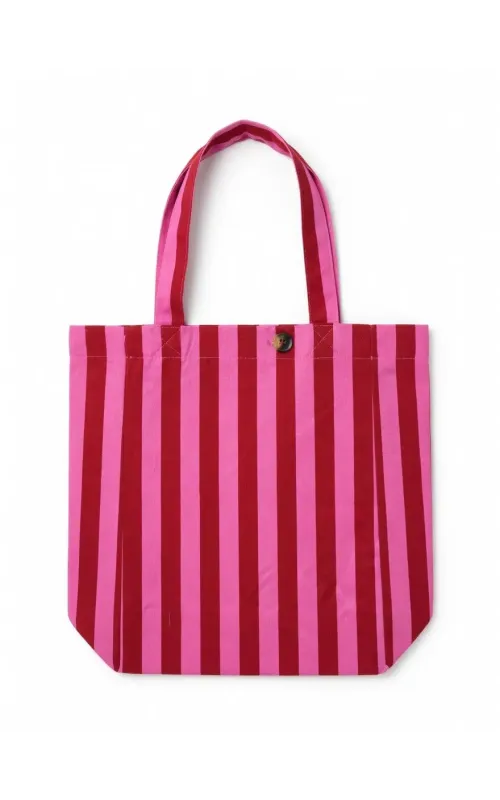 Bolsa Loneta Rayas Rosa y Rojo