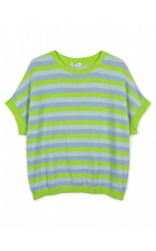 Jersey Rayas Verano Lima y Celeste