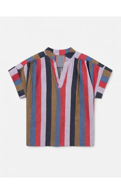 Blusa Rayas Multicolor con Cuello