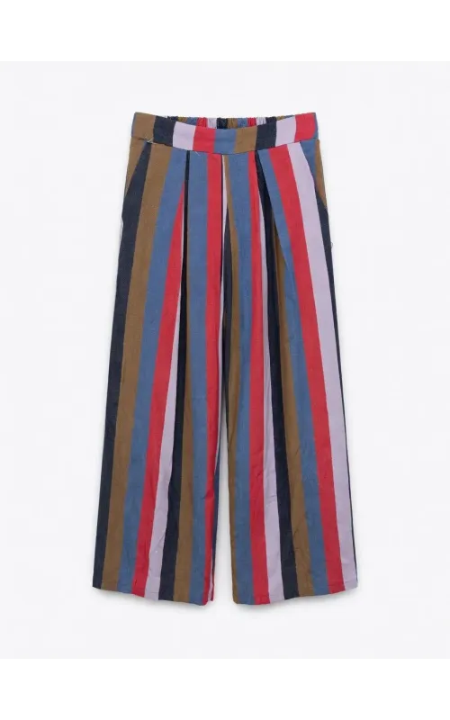 Pantalones Pinzas Rayas Multicolor 001
