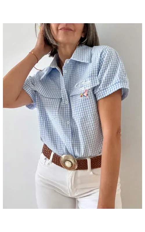 Blusa Arcoiris Amarillos Celeste