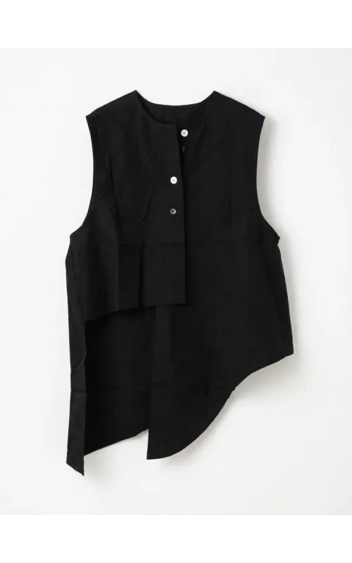 Camisa Sin Mangas Asimétrica Negro