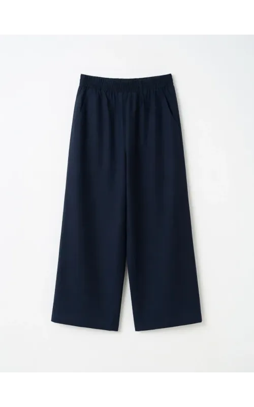 Pantalones Tencel Marino