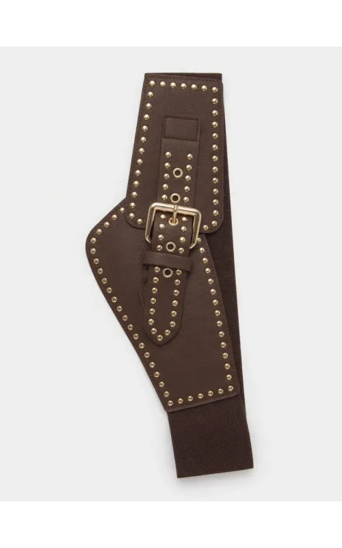 Cinturón Fajín Marrón con Tachuelas
