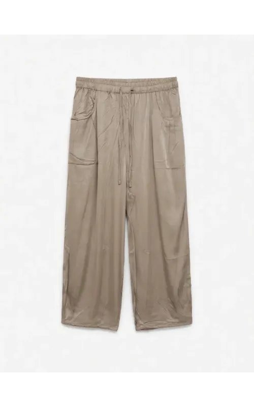 Pantalones Satén Topo