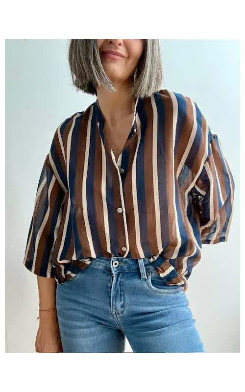 Camisa Rayas Seda
