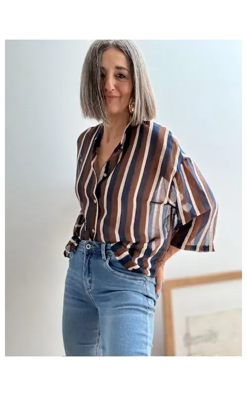 Camisa Rayas Seda