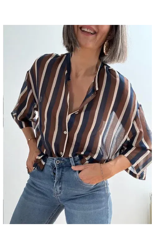 Camisa Rayas Seda