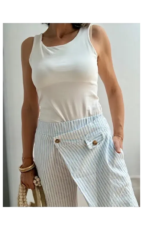 Pantalones Cruzado Celeste