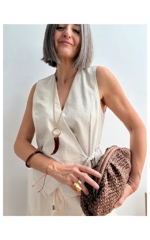 Chaleco Lino Cruzado Ribera