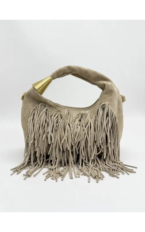 Bolso Flecos Piel Ante