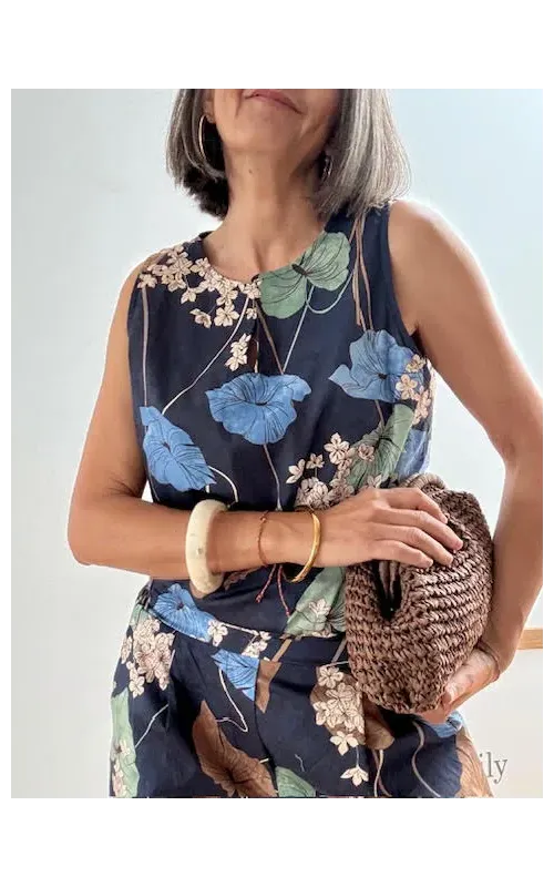 Top Sin Mangas Floral