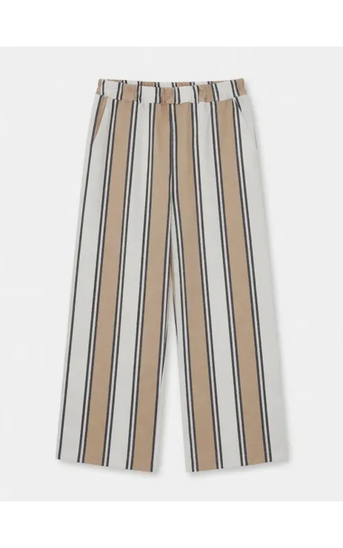 Pantalones Rayas Beige y Negro