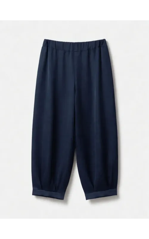 Pantalones Bombachos Satinado Marino