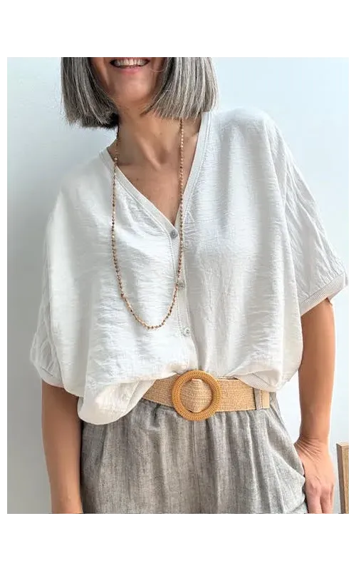 Rebeca Oversize de Botones Beige