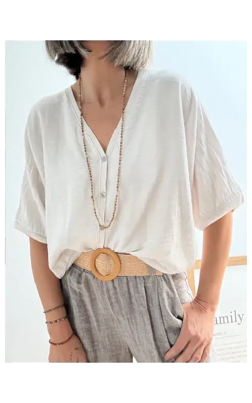 Rebeca Oversize de Botones Beige