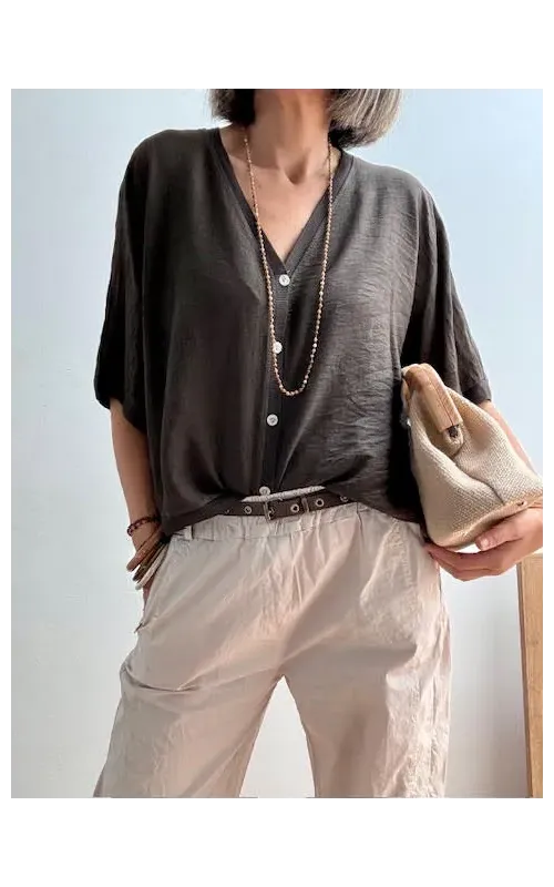 Rebeca Oversize de Botones Marrón
