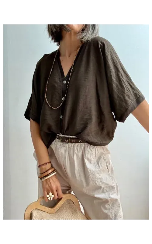 Rebeca Oversize de Botones Marrón