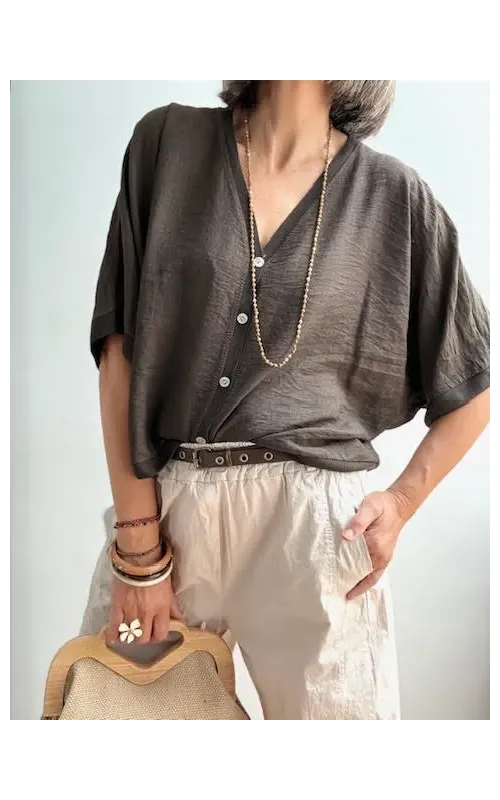 Rebeca Oversize de Botones Marrón