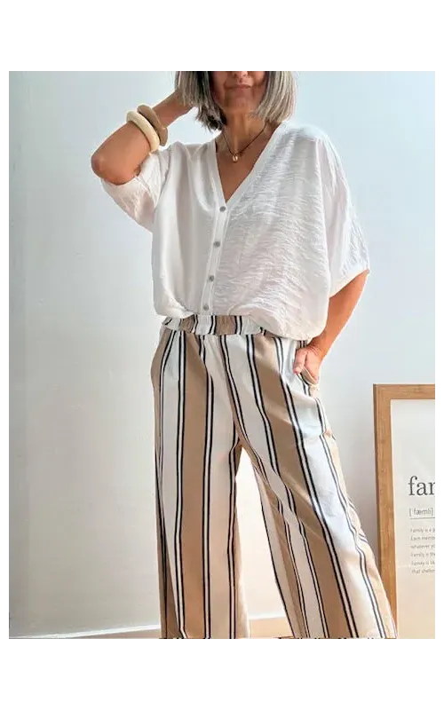 Rebeca Oversize de Botones Blanco