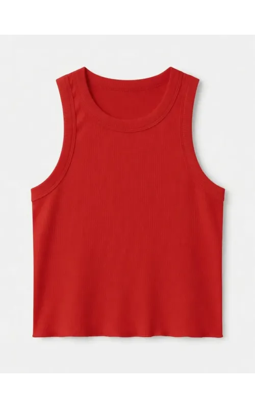Top Canalé Fino Rojo