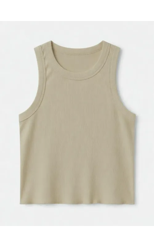 Top Canalé Fino Beige