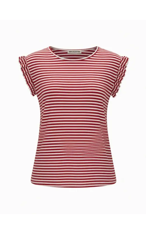 Camiseta Rayada con Volantes R/B
