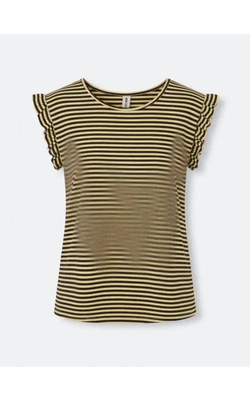 Camiseta Rayada con Volantes A/M
