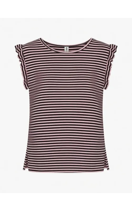 Camiseta Rayada con Volantes R/M