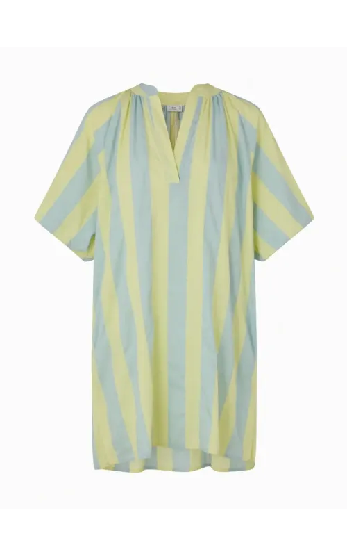 Vestido Rayada Amarilla y Azul
