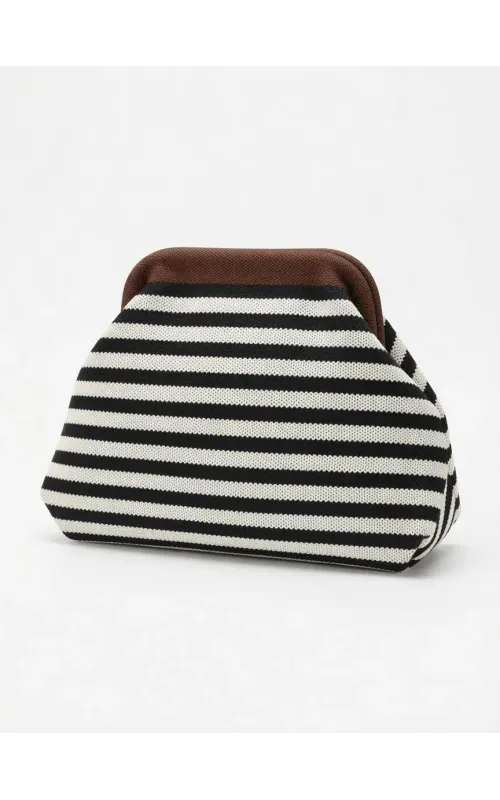 Clutch Rayas Negra