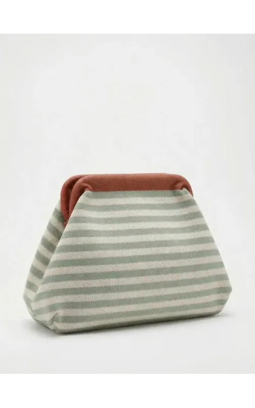 Clutch Rayas Kaki
