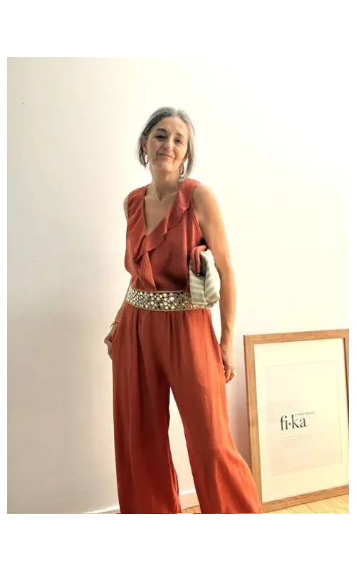 Pantalón Ancho con Caída Caldera