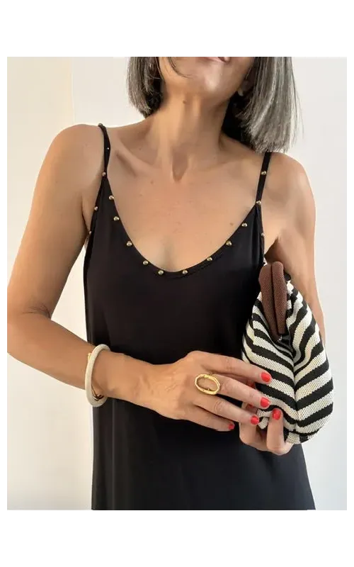 Vestido Tachas Negro