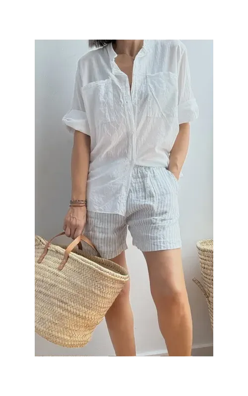 Shorts Rayas Celeste