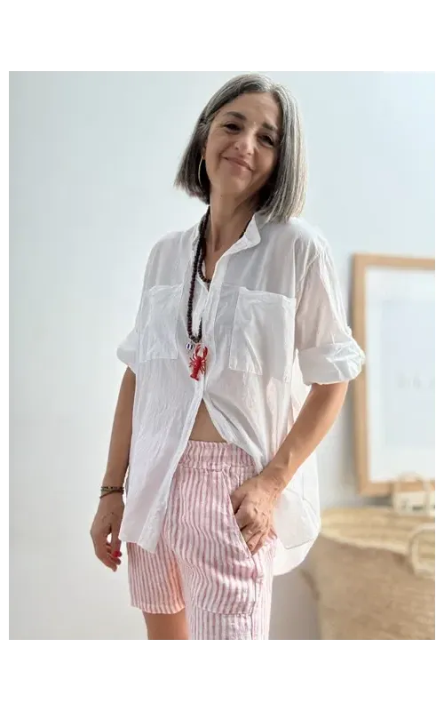 Shorts Rayas Roja