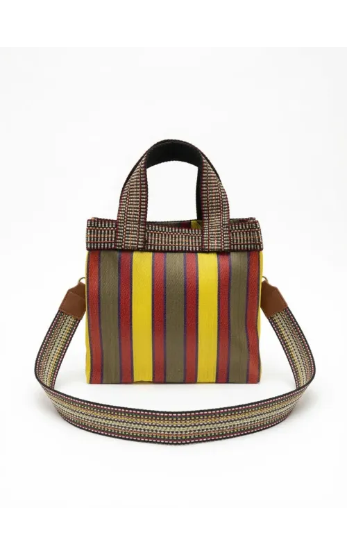 Bolso Tote Rayado Multicolor Pequeño