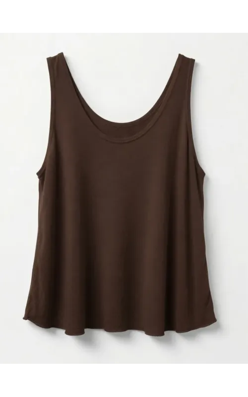 Camiseta Tirantes Lino Marrón