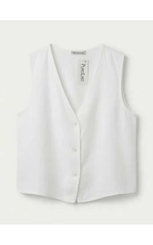 Chaleco Lino Blanco